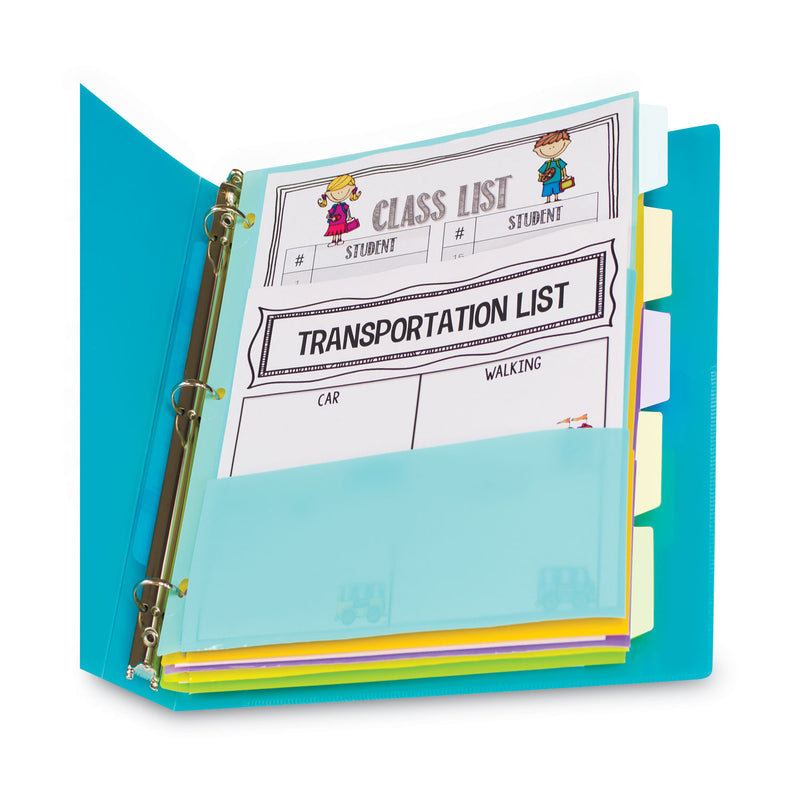 C-Line Index Dividers with Multi-Pockets, 5-Tab, 11.5 x 10, Assorted, 1 Set