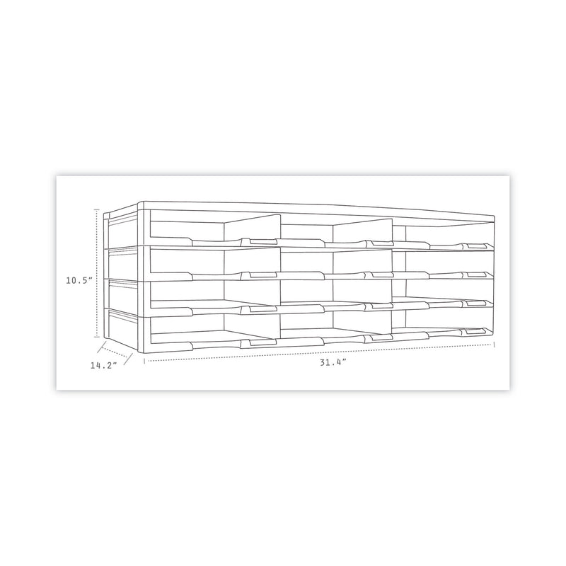 Storex Literature Organizer, 12 Compartments, 10.63 x 13.3 x 31.4, Black