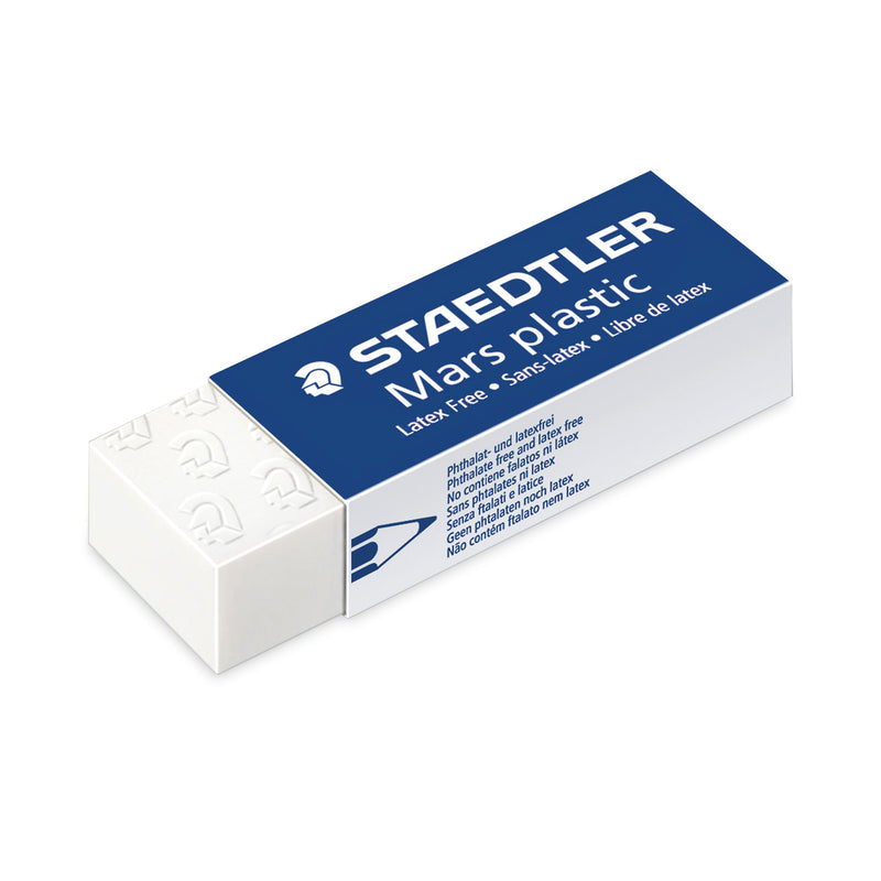 Staedtler Mars Eraser, For Pencil/Ink Marks, Rectangular Block, Large, White, 20/Box