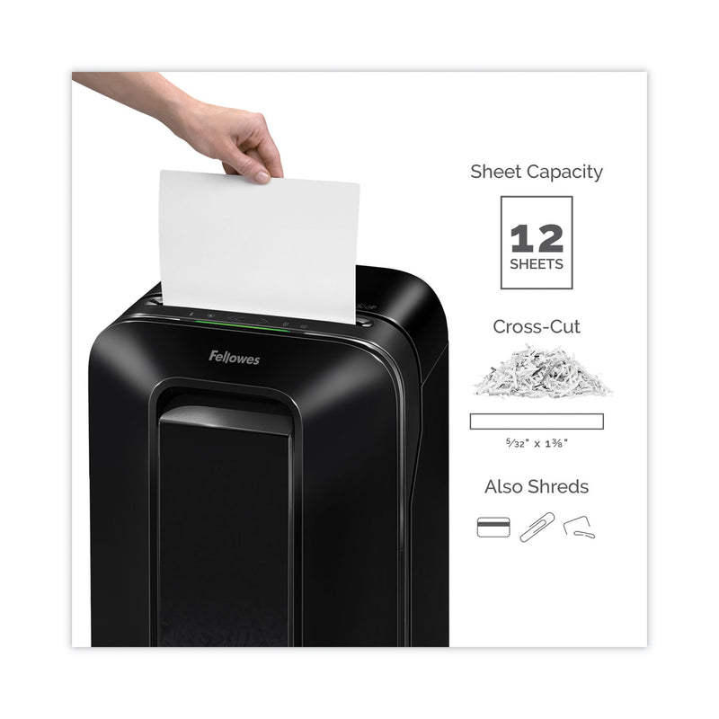 Fellowes Powershred LX170 Cross-Cut Shredder, 12 Manual Sheet Capacity