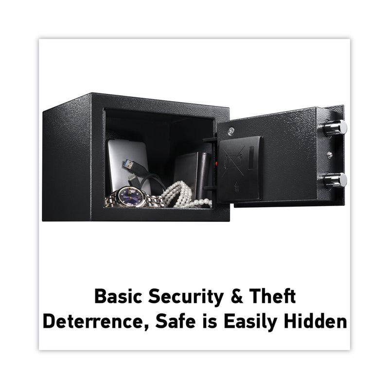 Sentry Electronic Security Safe, 0.14 cu ft, 9w x 6.6d x 6.6h, Black