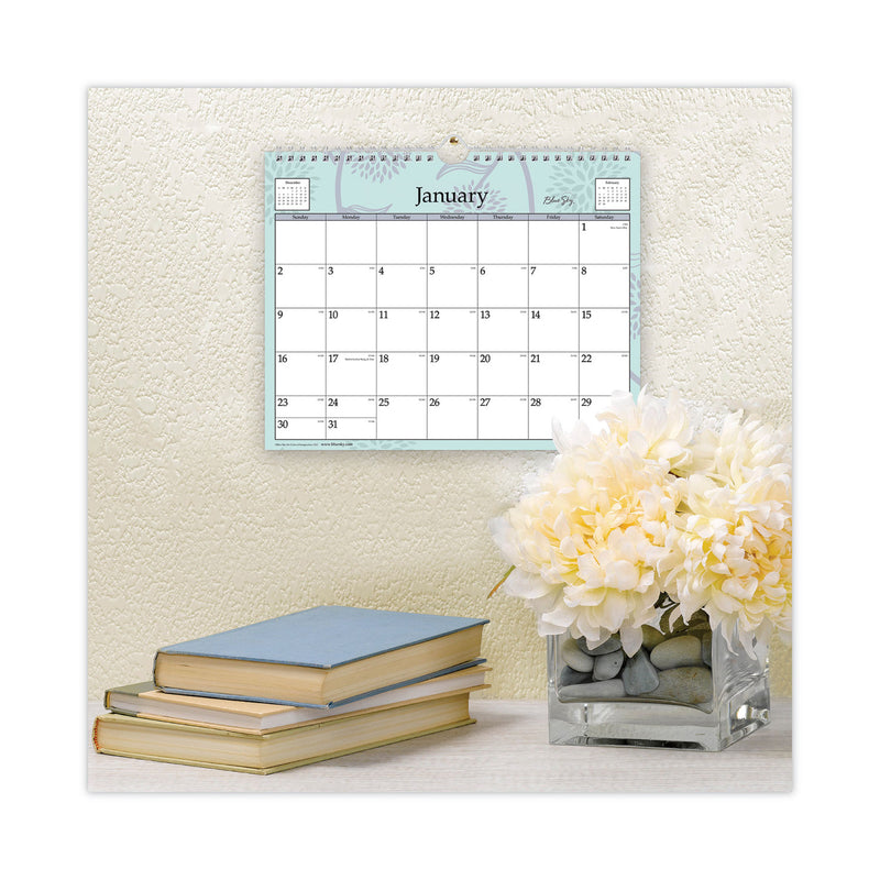 Blue Sky Rue Du Flore Wall Calendar, Rue du Flore Artwork, 11 x 8.75, White/Jade/Lavender Sheets, 12-Month (Jan to Dec): 2023