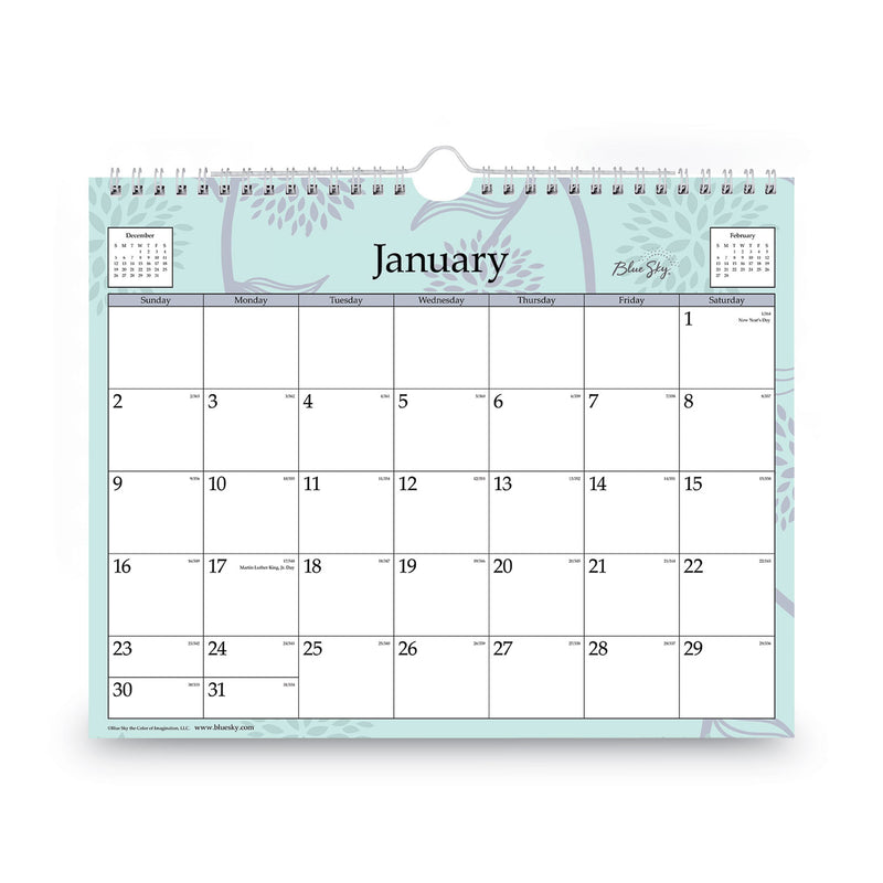 Blue Sky Rue Du Flore Wall Calendar, Rue du Flore Artwork, 11 x 8.75, White/Jade/Lavender Sheets, 12-Month (Jan to Dec): 2023