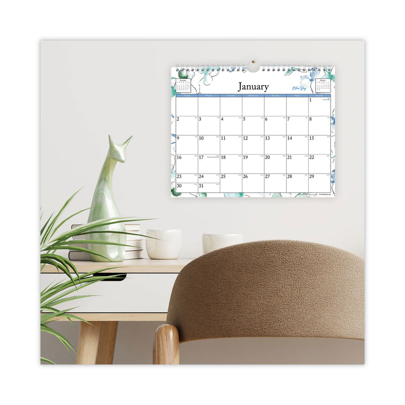 Blue Sky Lindley Wall Calendar, Lindley Floral Artwork, 11 x 8.75, White/Multicolor Sheets, 12-Month (Jan to Dec): 2023