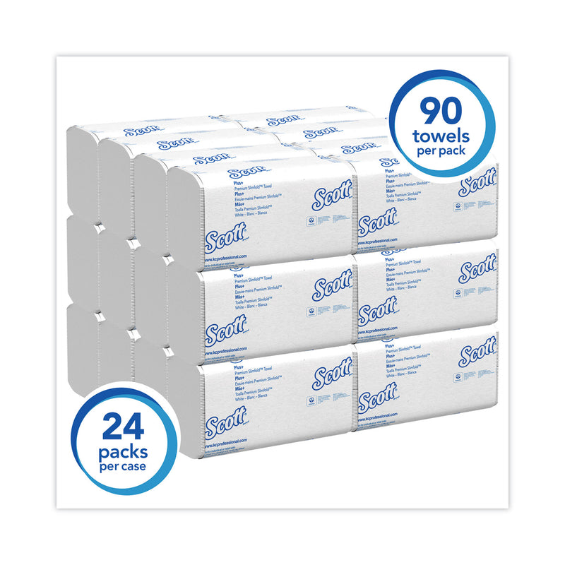 Scott Control Slimfold Towels, 7.5 x 11.6, White, 90/Pack, 24 Packs/Carton