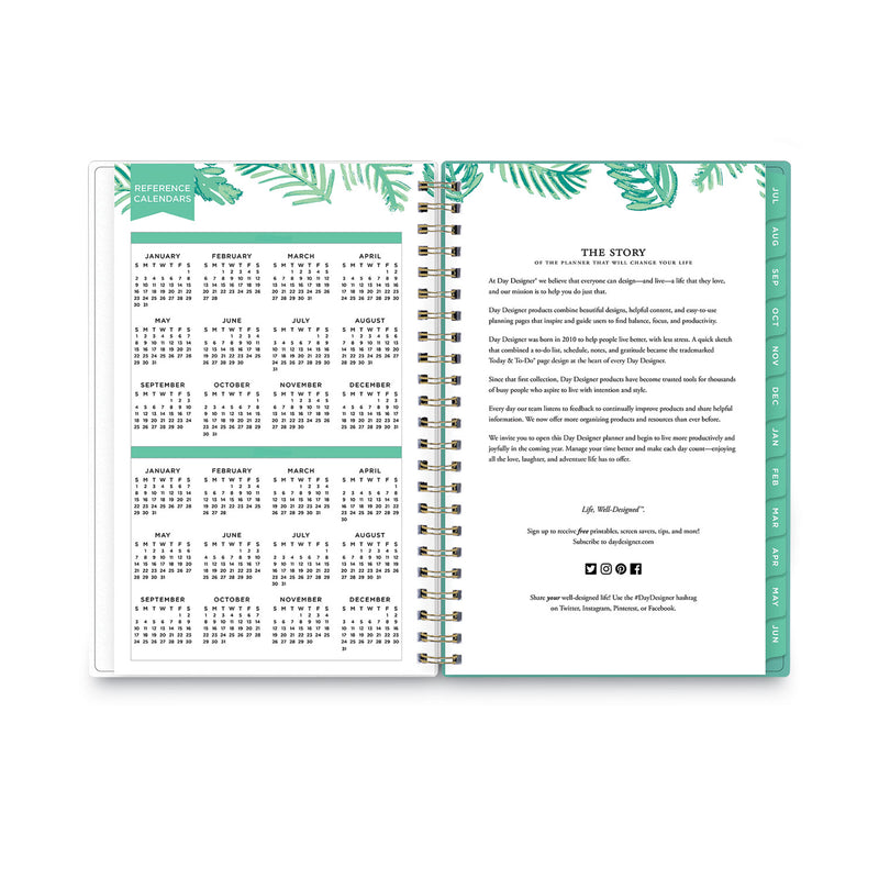 Blue Sky Day Designer Academic Year Weekly/Monthly Frosted Planner, Palms Artwork, 8 x 5, 12-Month (July-June): 2022-2023