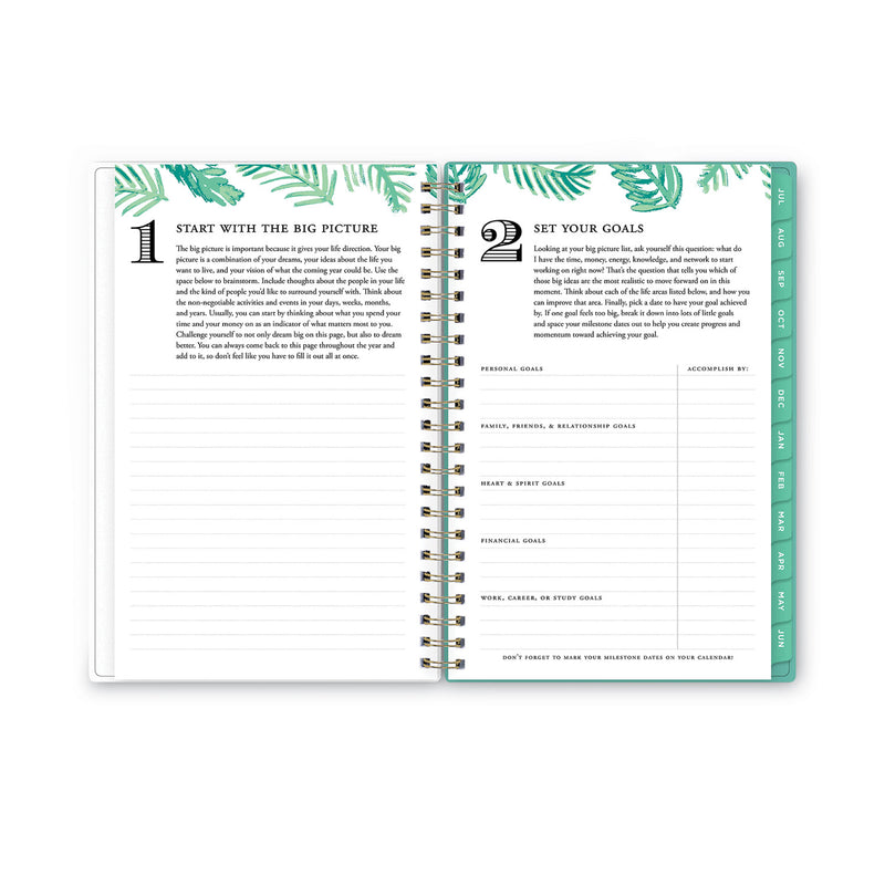 Blue Sky Day Designer Academic Year Weekly/Monthly Frosted Planner, Palms Artwork, 8 x 5, 12-Month (July-June): 2022-2023