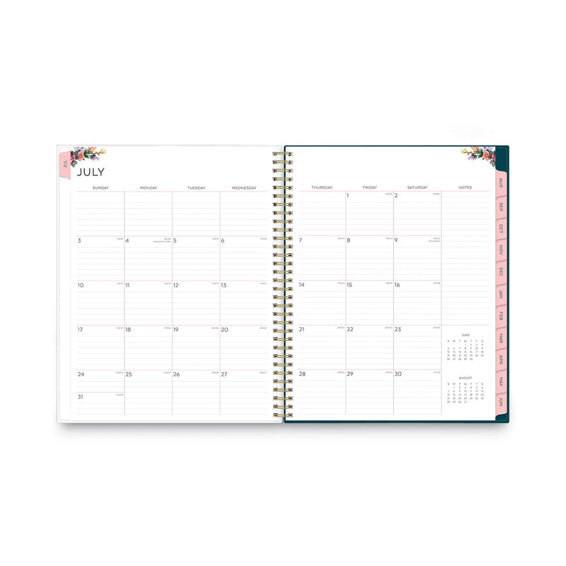 Blue Sky Greta Academic Year Weekly/Monthly Planner, Greta Floral Artwork, 11.5 x 8, Green Cover, 12-Month (July-June): 2022-2023