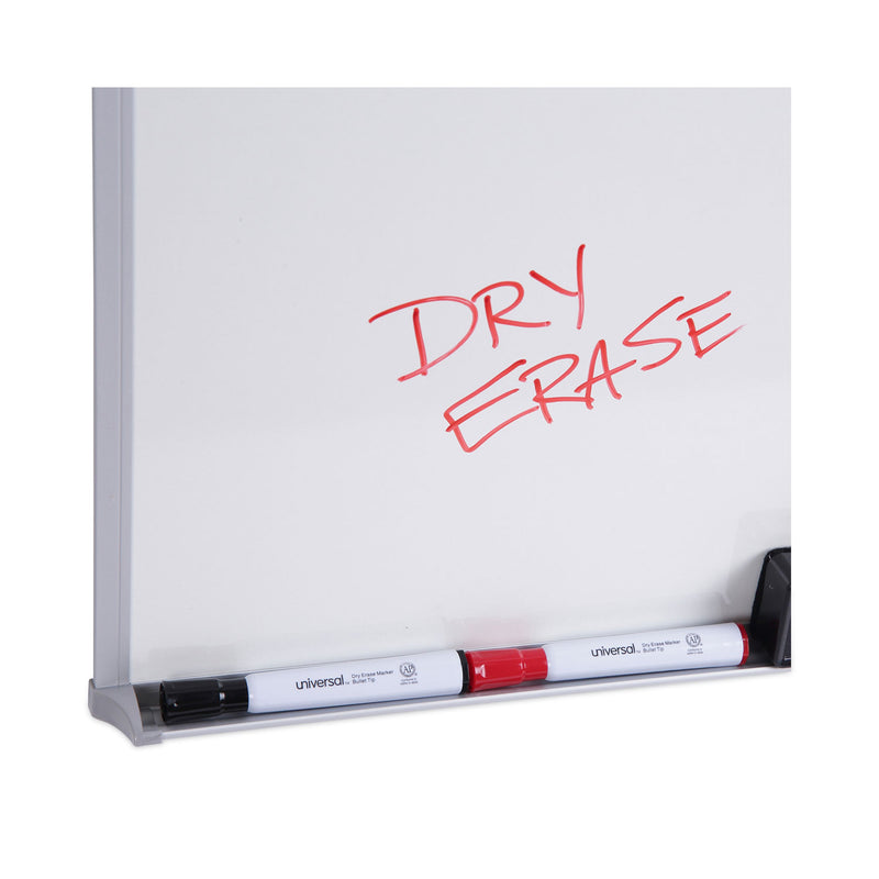 Universal Dry-Erase Board, Melamine, 24 x 18, Satin-Finished Aluminum Frame