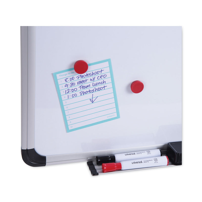 Universal Cork/Dry Erase Board, Melamine, 36 x 24, Black/Gray, Aluminum/Plastic Frame