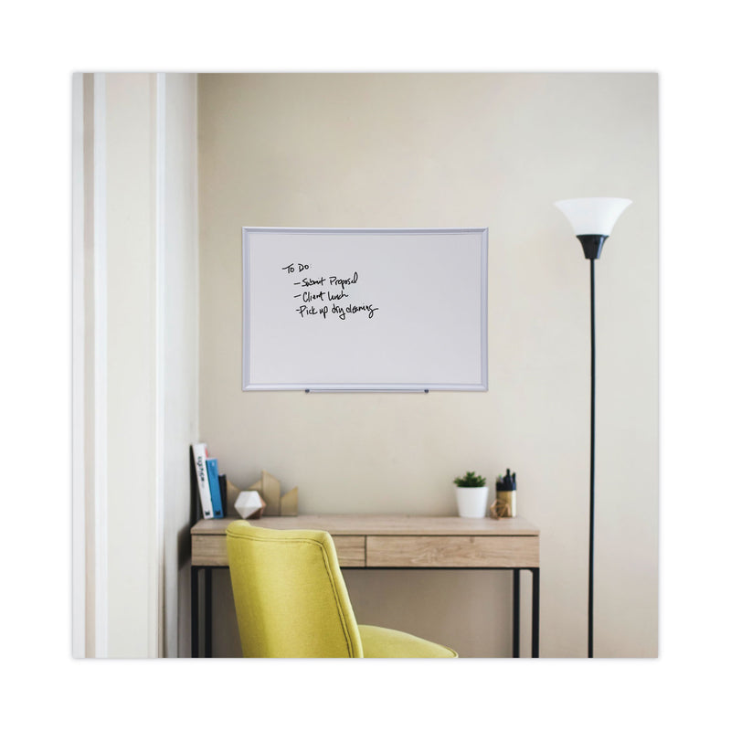 Universal Dry Erase Board, Melamine, 36 x 24, Aluminum Frame