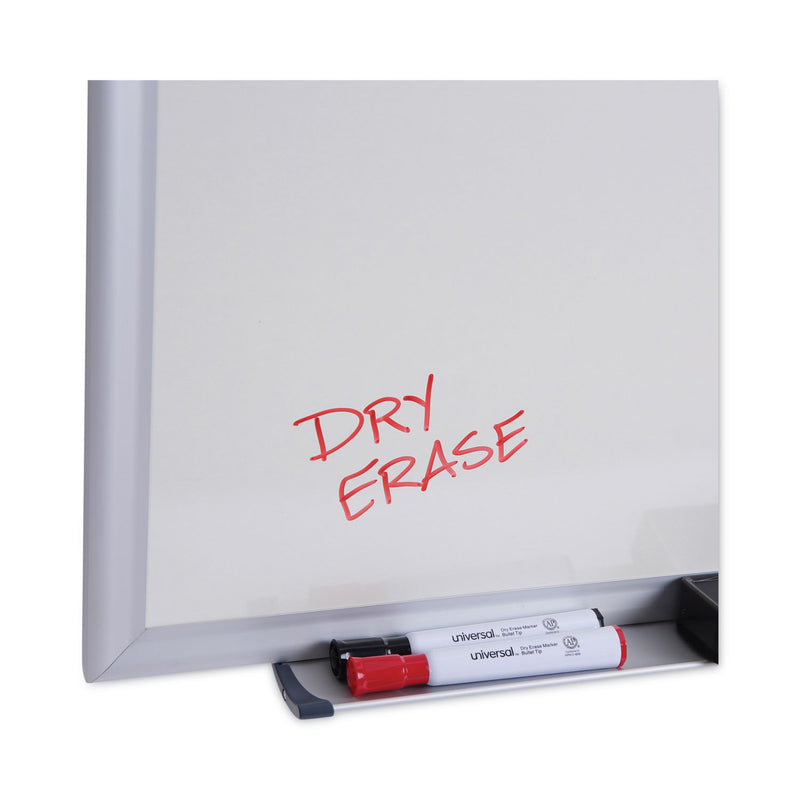 Universal Dry Erase Board, Melamine, 36 x 24, Aluminum Frame