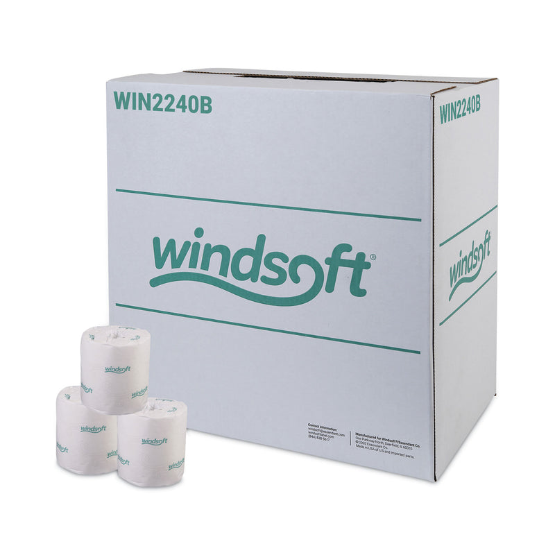 Windsoft Bath Tissue, Septic Safe, Individually Wrapped Rolls, 2-Ply, White, 500 Sheets/Roll, 96 Rolls/Carton