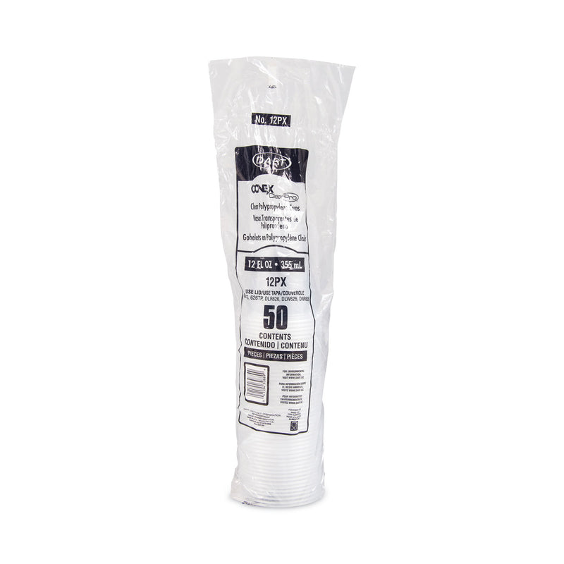 Dart Conex ClearPro Plastic Cold Cups, 12 oz, Clear, 50/Sleeve, 20 Sleeves/Carton