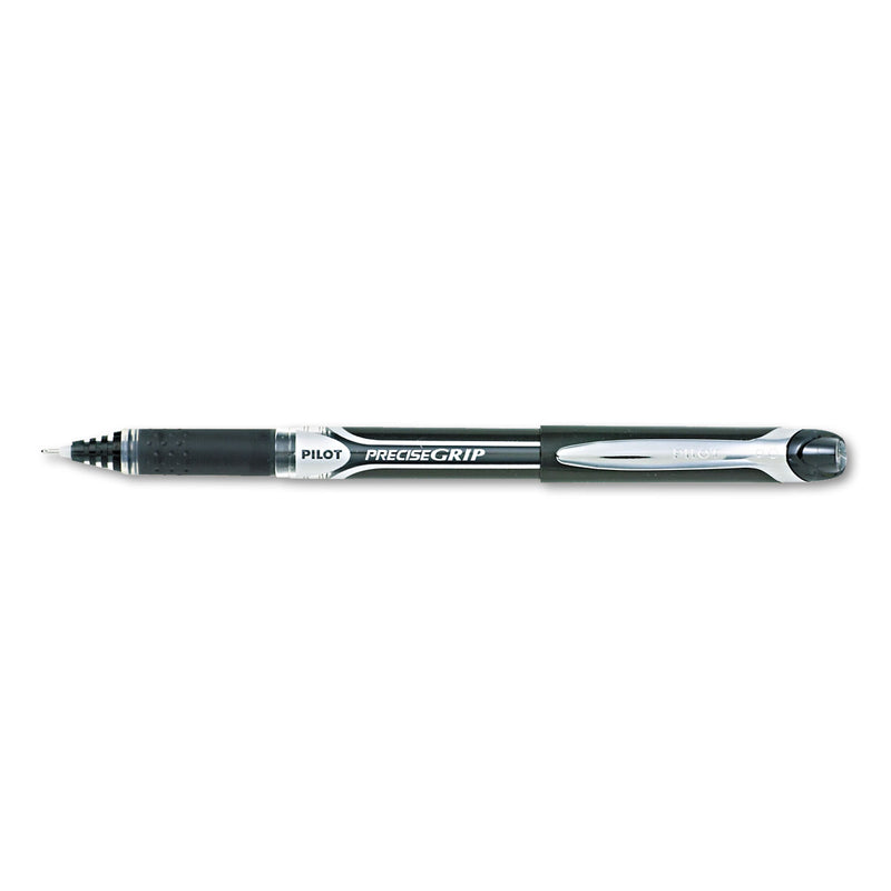 Pilot Precise Grip Roller Ball Pen, Stick, Bold 1 mm, Black Ink, Black Barrel