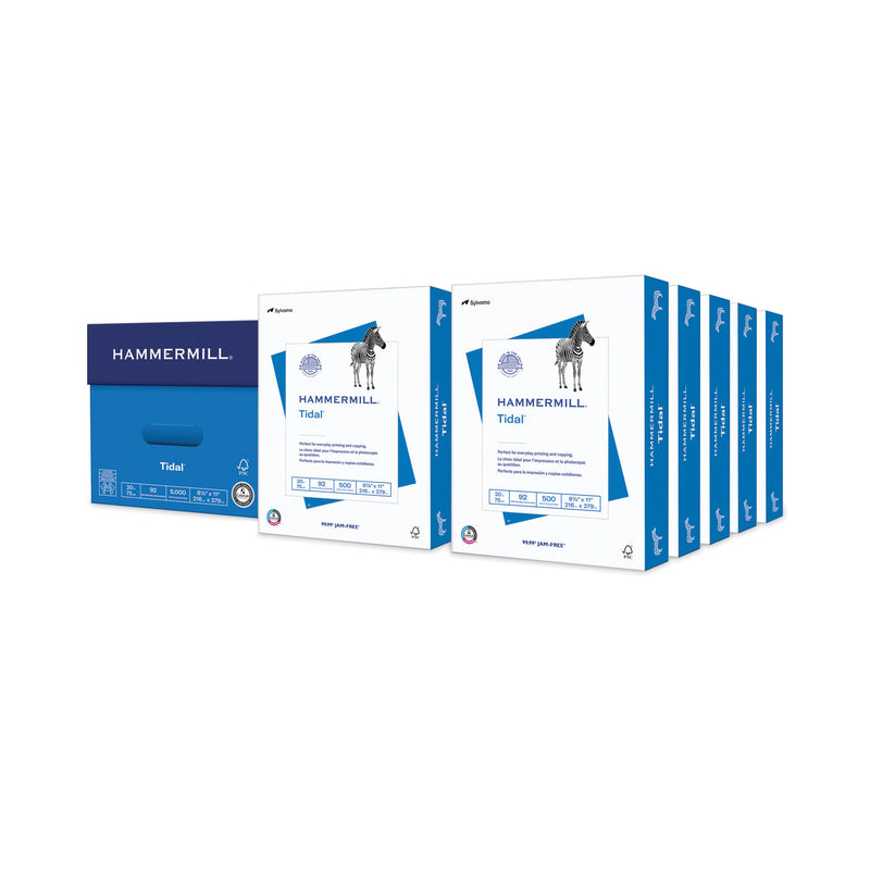 Hammermill Tidal Print Paper, 92 Bright, 20 lb Bond Weight, 8.5 x 11, White, 500 Sheets/Ream, 10 Reams/Carton, 40 Cartons/Pallet