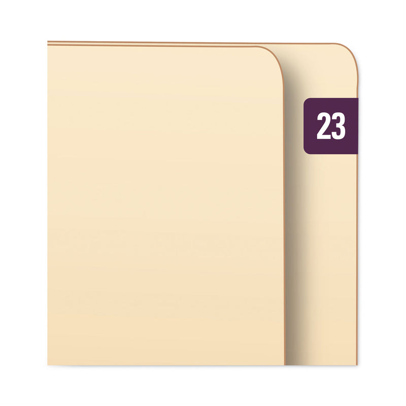 Smead Yearly End Tab File Folder Labels, 23, 0.5 x 1, Purple, 25/Sheet, 10 Sheets/Pack