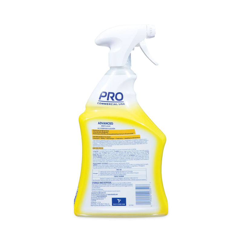 Professional LYSOL Advanced Deep Clean All Purpose Cleaner, Lemon Breeze, 32 oz Trigger Spray Bottle, 12/Carton