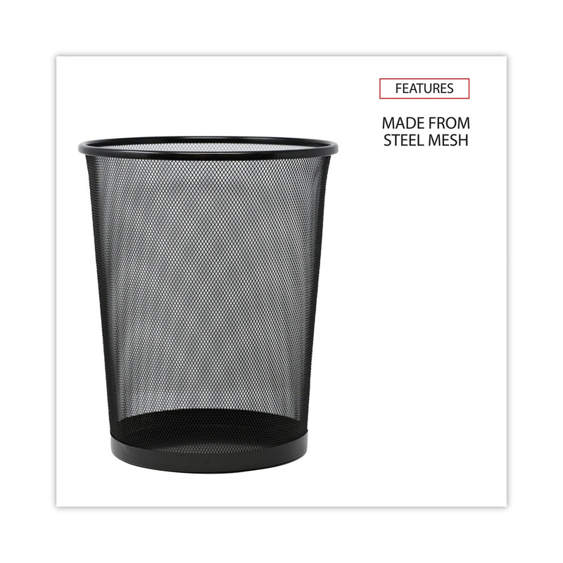 Universal Mesh Wastebasket, 18 qt, Black