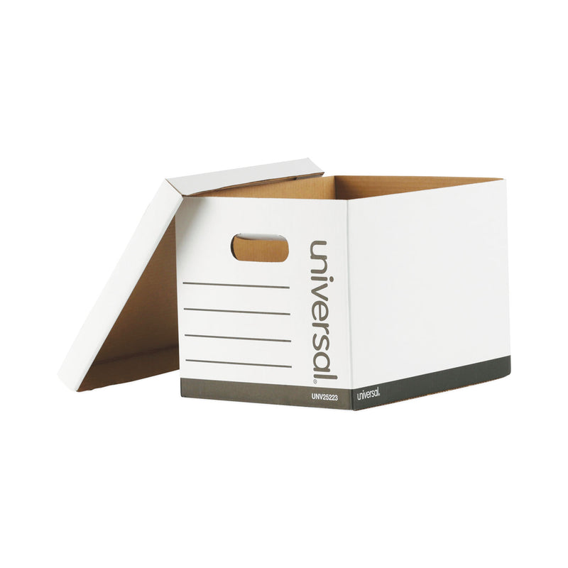 Universal Basic-Duty Economy Record Storage Boxes, Letter/Legal Files, 12" x 15" x 10", White, 10/Carton