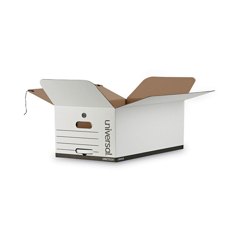 Universal Deluxe Quick Set-up String-and-Button Boxes, Legal Files, White, 12/Carton