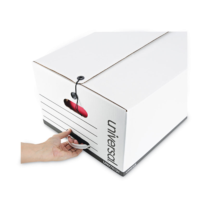 Universal Deluxe Quick Set-up String-and-Button Boxes, Legal Files, White, 12/Carton