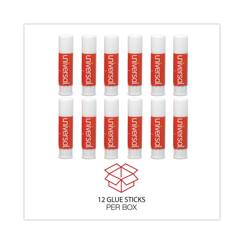 Universal Glue Stick, 0.28 oz, Applies and Dries Clear, 12/Pack