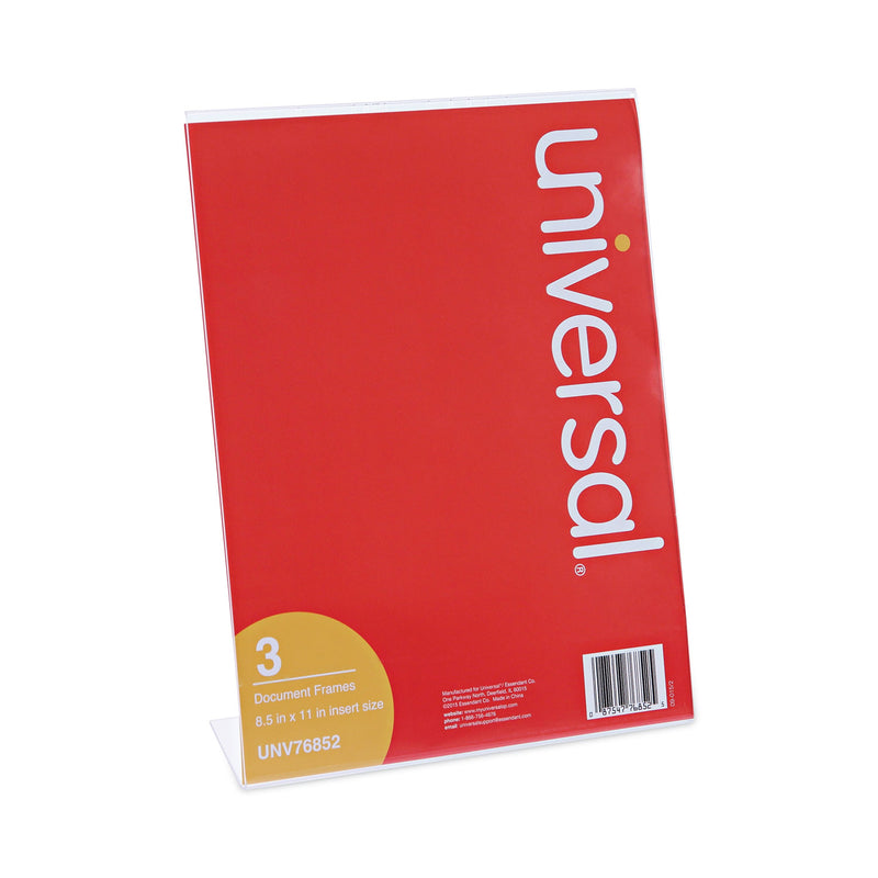 Universal Clear L-Style Freestanding Frame, 8.5 x 11 Insert, 3/Pack