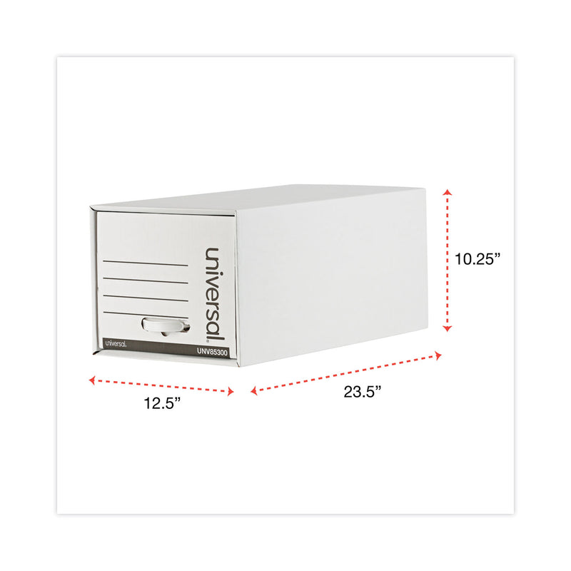 Universal Heavy-Duty Storage Drawers, Letter Files, 14" x 25.5" x 11.5", White, 6/Carton