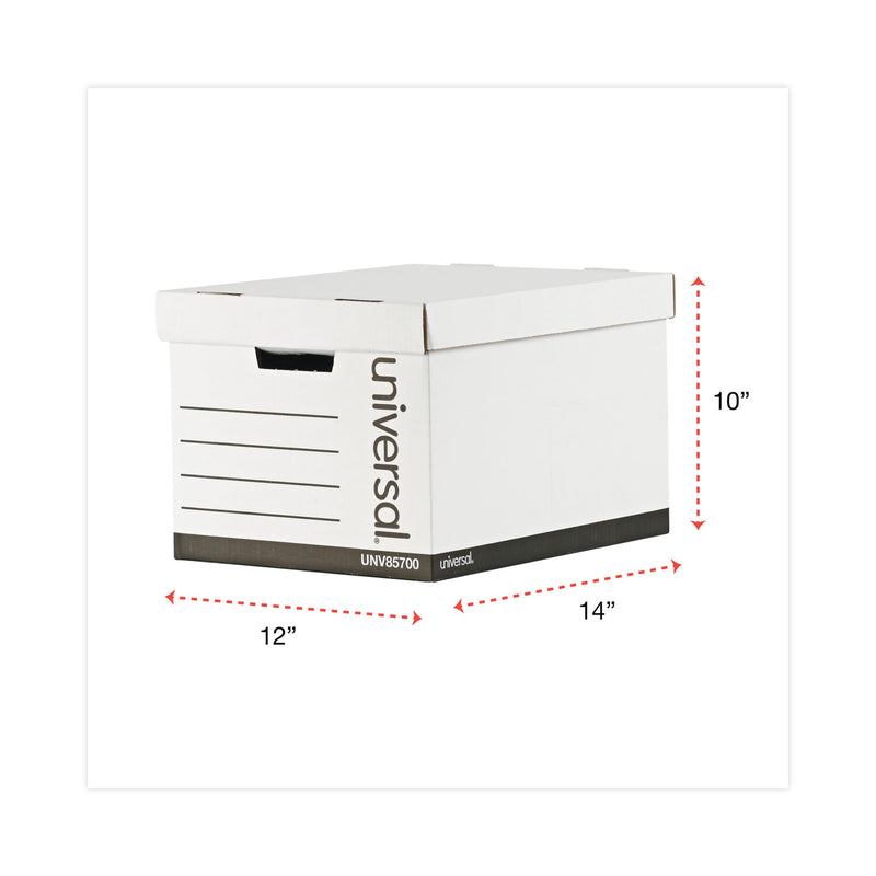 Universal Medium-Duty Lift-Off Lid Boxes, Letter/Legal Files, 12" x 15" x 10", White, 12/Carton