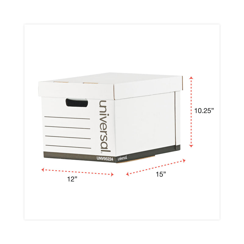 Universal Medium-Duty Easy Assembly Storage Box, Legal Files, White, 12/Carton