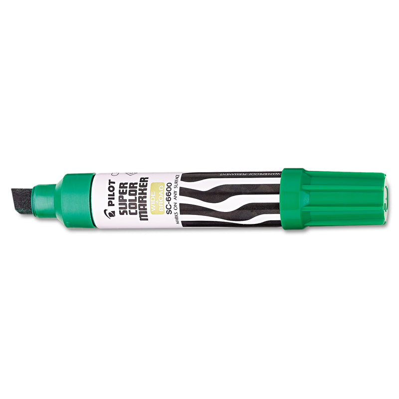 Pilot Jumbo Refillable Permanent Marker, Broad Chisel Tip, Green