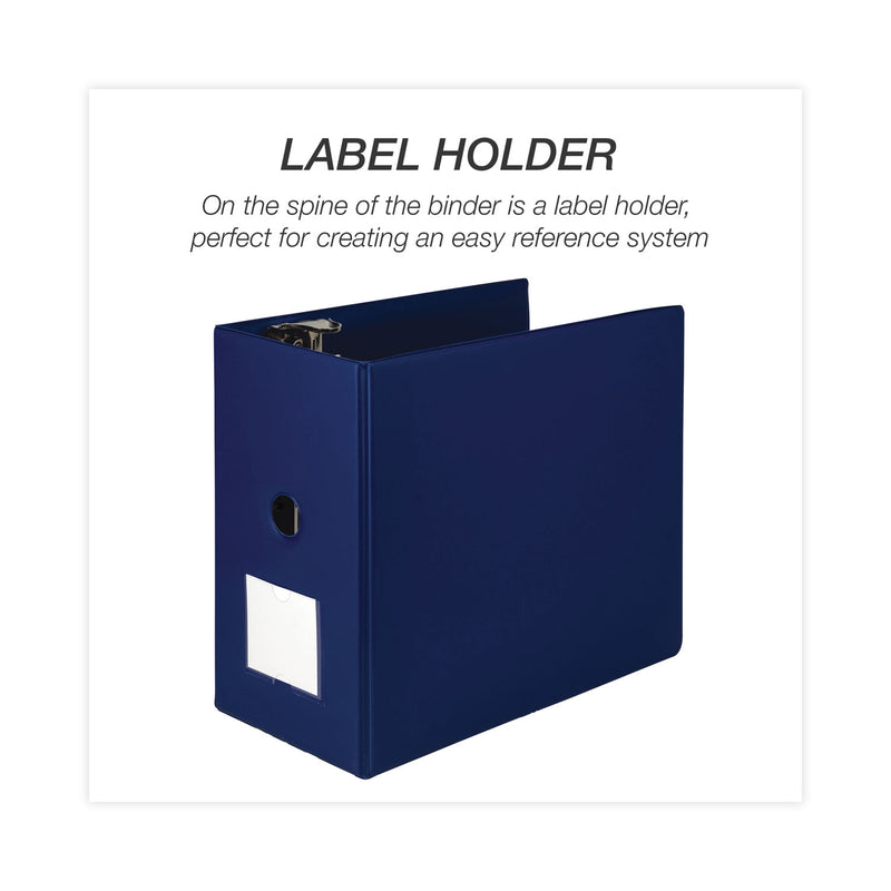 Samsill Clean Touch Locking D-Ring Reference Binder Protected w/Antimicrobial Additive, 3 Rings, 6" Capacity, 11 x 8.5, Blue