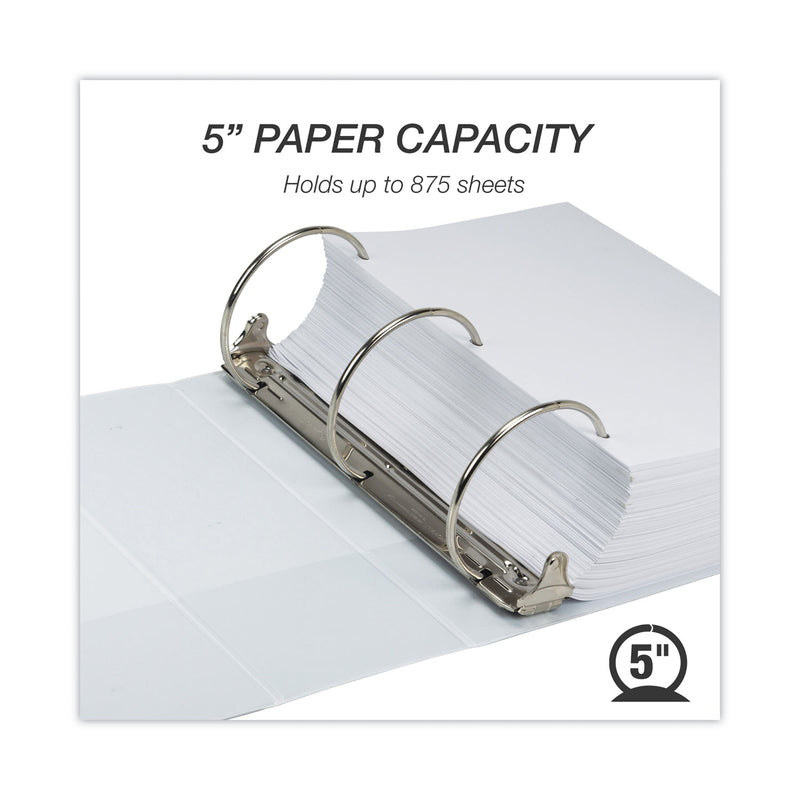 Samsill Earth's Choice Biobased Round Ring View Binder, 3 Rings, 5" Capacity, 11 x 8.5, White