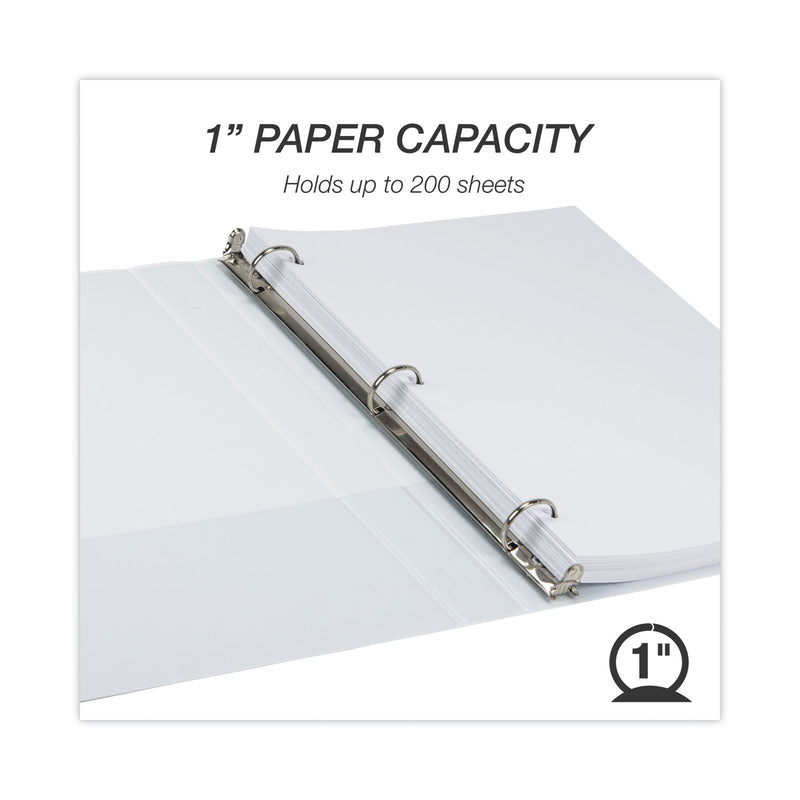 Samsill Earth's Choice Biobased Round Ring View Binder, 3 Rings, 1" Capacity, 11 x 8.5, White