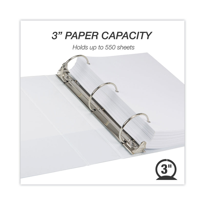 Samsill Earth's Choice Biobased Round Ring View Binder, 3 Rings, 3" Capacity, 11 x 8.5, White