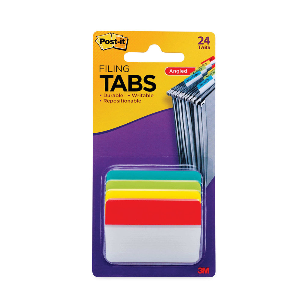 Post-it Tabs 1 Tabs, 1/5-Cut Tabs, Assorted Primary Colors, 1 Wide, 66/Pack (MMM686RYB)