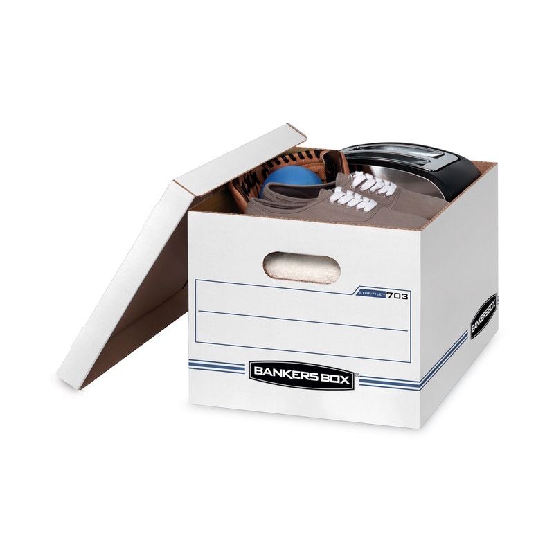 Bankers Box STOR/FILE Storage Box, Letter/Legal Files, 12.5" x 16.25" x 10.5", White, 6/Pack