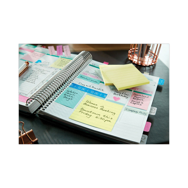 Post-it Original Pads in Canary Yellow, Note Ruled, 3" x 3", 100 Sheets/Pad, 6 Pads/Pack