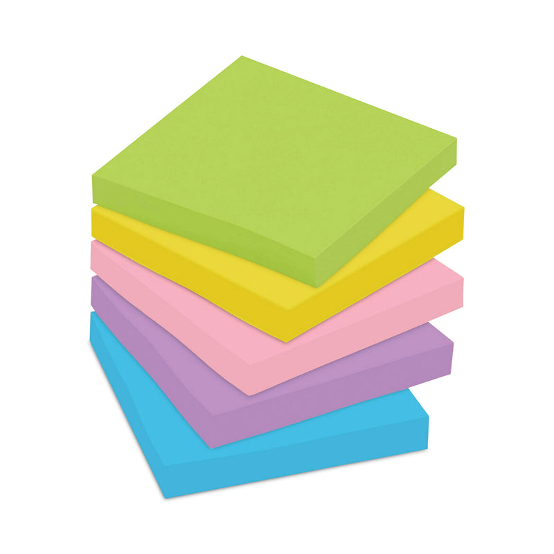 Post-it Original Pads in Floral Fantasy Collection Colors, 3" x 3", 100 Sheets/Pad, 5 Pads/Pack