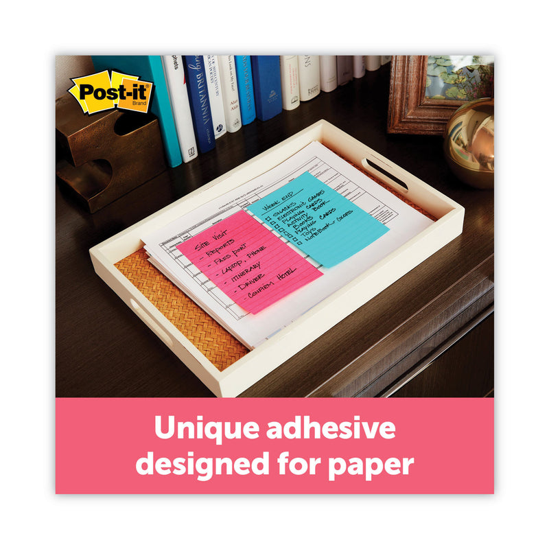 Post-it Original Pads in Poptimistic Collection Colors, Note Ruled, 4" x 6", 100 Sheets/Pad, 3 Pads/Pack