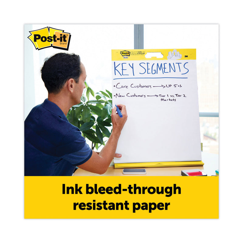 Post-it Pad Plus Tabletop Easel Pad with Self-Stick Sheets and Dry Erase Board, Unruled, 20 x 23, White, 20 Sheets