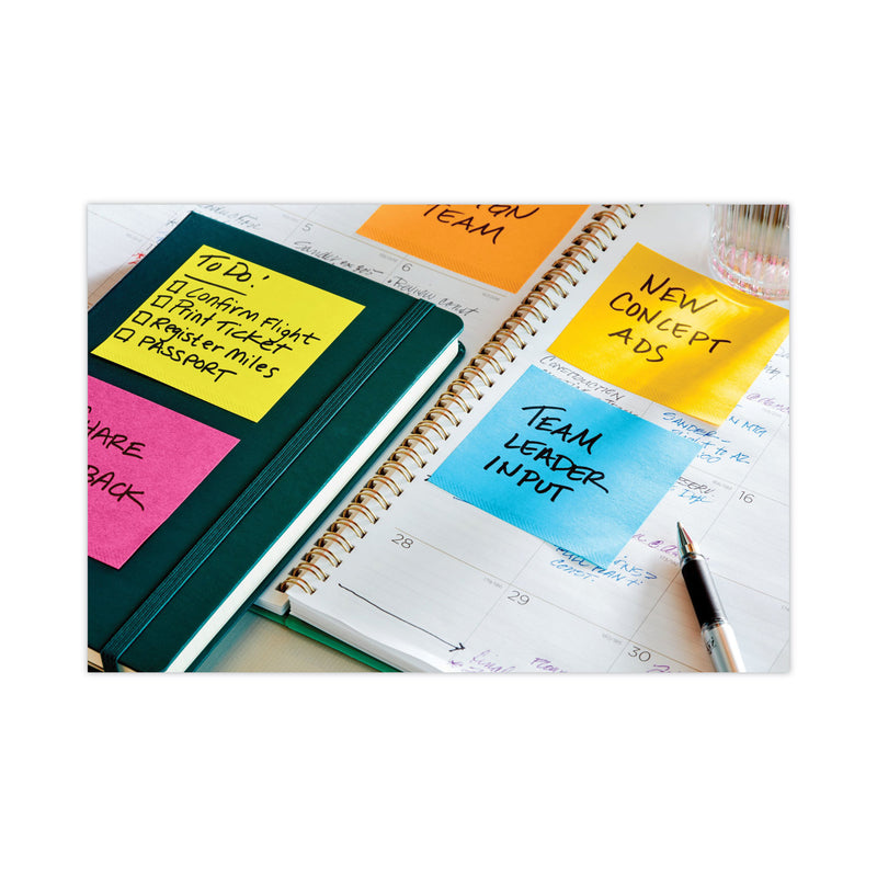 Post-it Full Stick Notes, 3" x 3", Energy Boost Collection Colors, 25 Sheets/Pad, 12 Pads/Pack