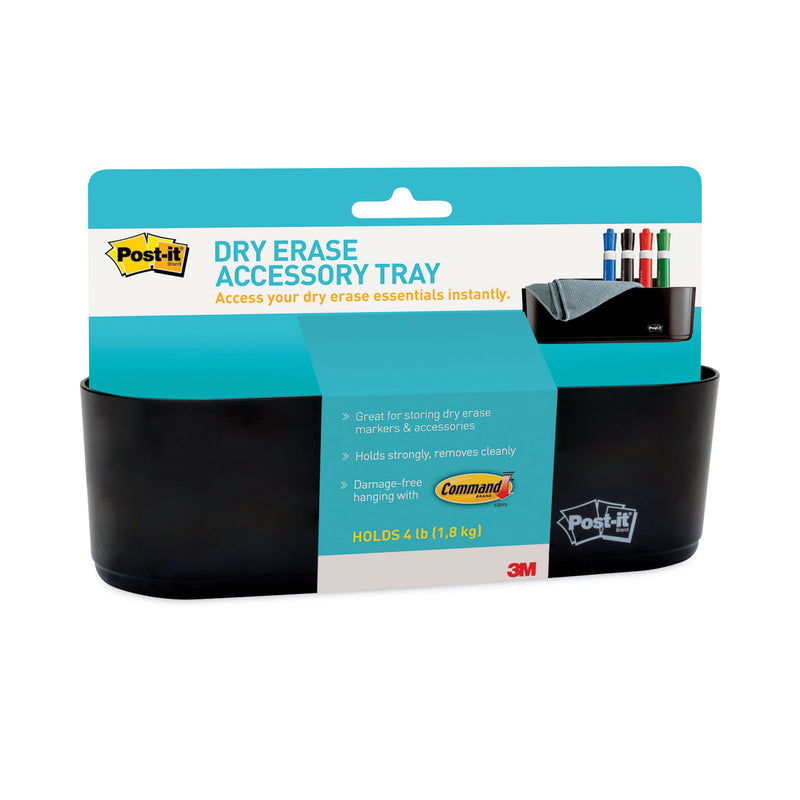 Post-it Dry Erase Accessory Tray, 8.5 x 3 x 5.25, Black