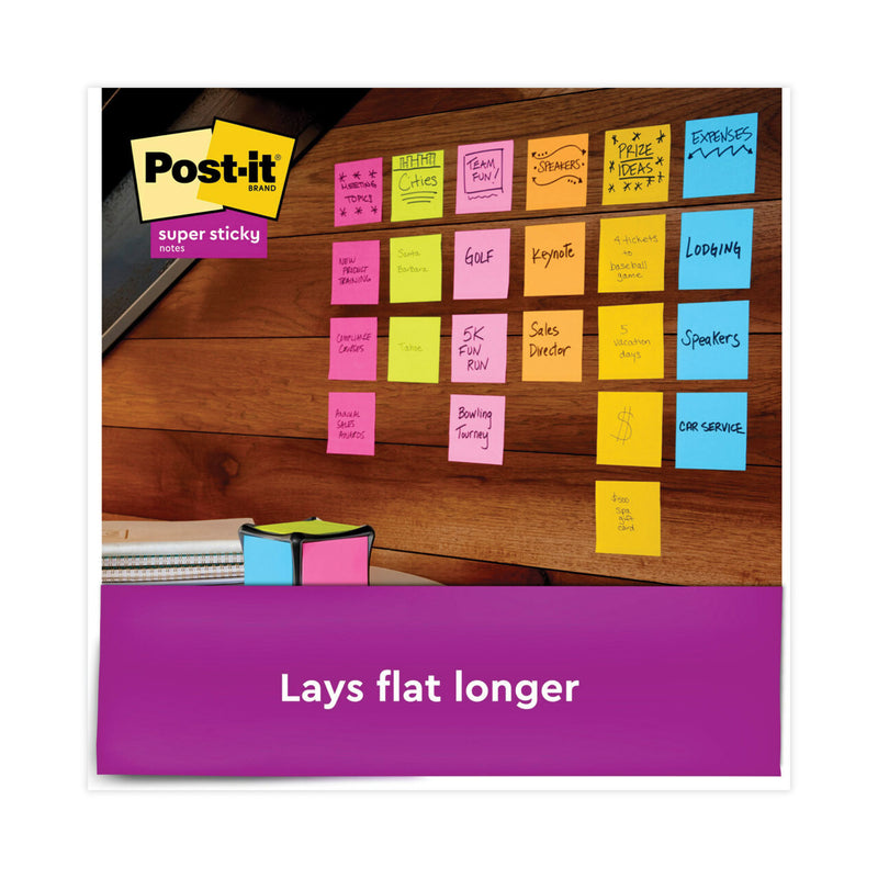 Post-it Full Stick Notes, 3" x 3", Energy Boost Collection Colors, 25 Sheets/Pad, 12 Pads/Pack