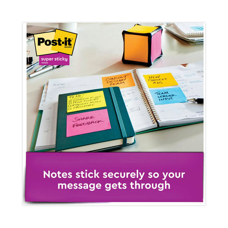 Post-it Full Stick Notes, 3" x 3", Energy Boost Collection Colors, 25 Sheets/Pad, 12 Pads/Pack