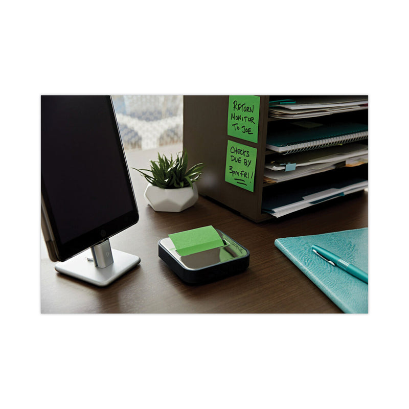 Post-it Steel Top Dispenser, For 3 x 3 Pads, Black/Steel