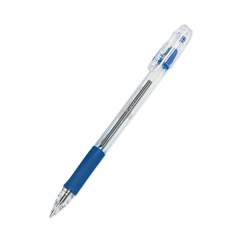 Pilot EasyTouch Ballpoint Pen, Stick, Medium 1 mm, Blue Ink, Clear Barrel, Dozen