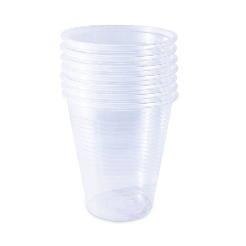 Plastifar Plastic Cold Cups, 12 oz, Translucent, 1,000/Carton