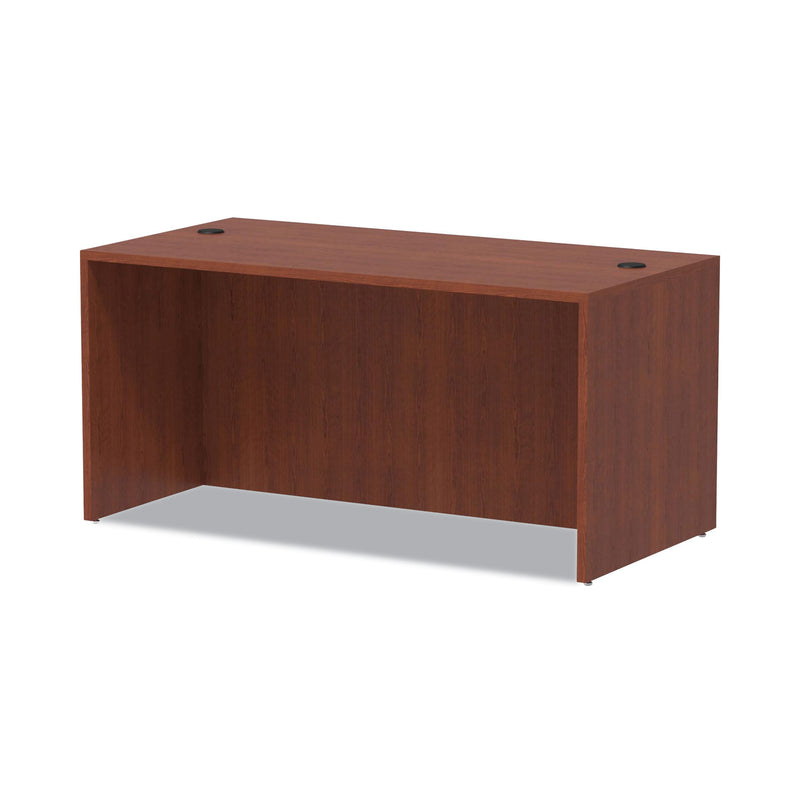 Alera Valencia Series Straight Front Desk Shell, 59.13" x 29.5" x 29.63", Medium Cherry